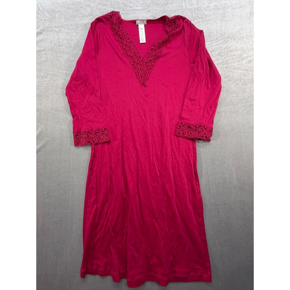 Hanro Women‎ Tunic Dress Red Size XS V-Neck Long Sleeve Made in Portugal